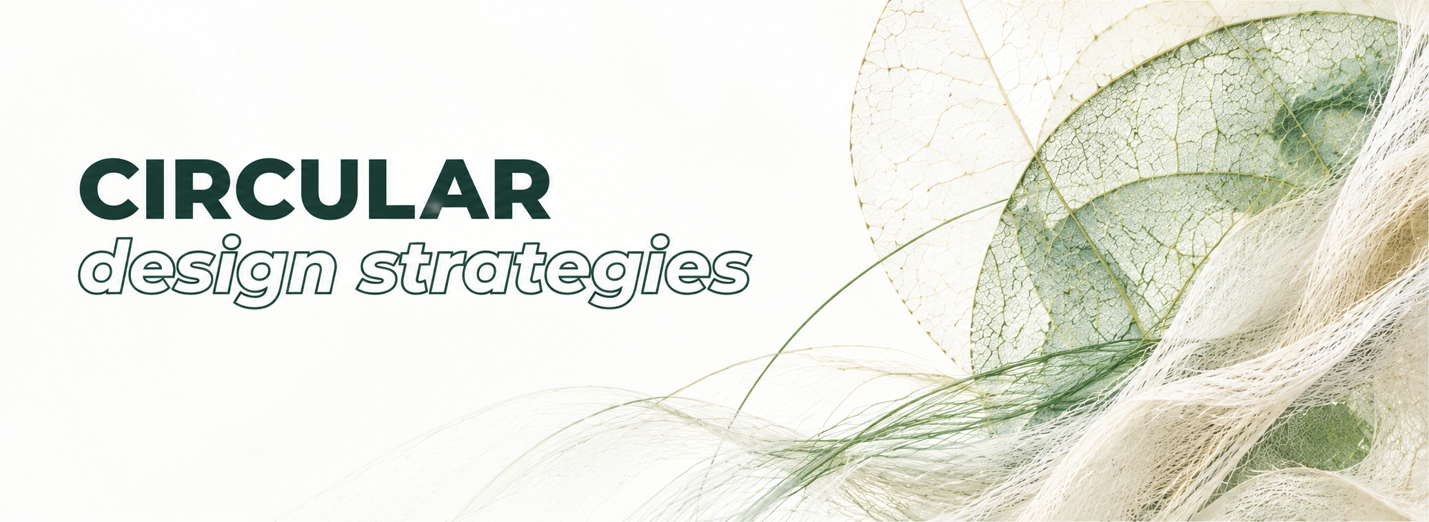 Circular Design Strategies — botanical leaves and natural fibre textures
